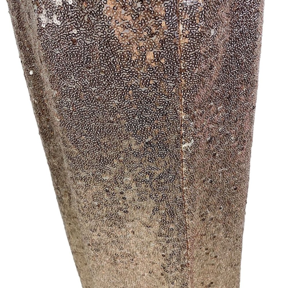 Lulu's my muse Rose Gold Sequin Maxi Dress Ball Gown Size Large Prom Dress - Picture 3 of 8